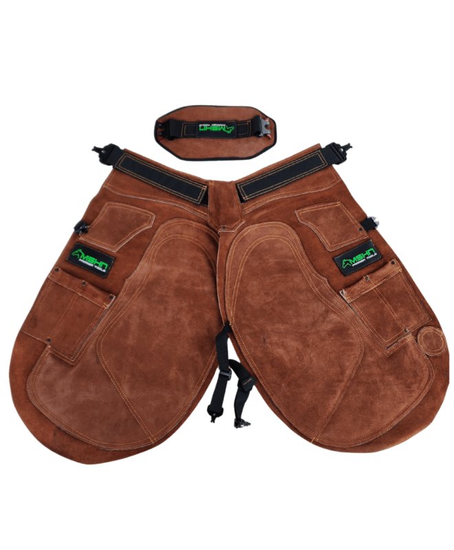 Coleto premium 100% cuero café avellana