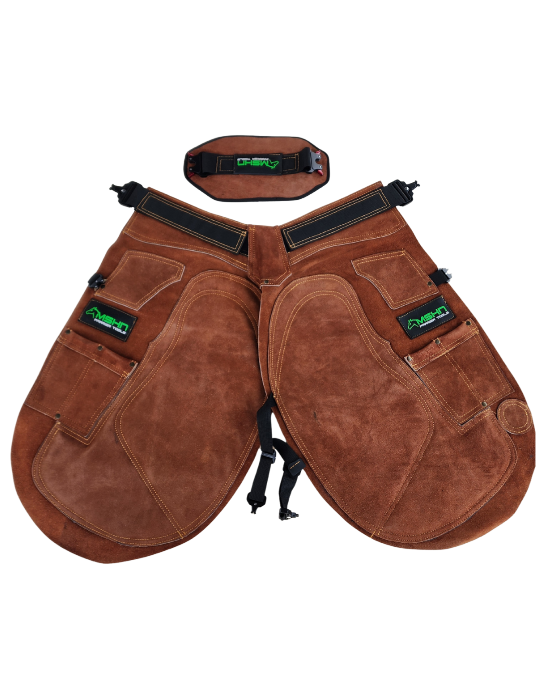 Coleto premium 100% cuero café avellana